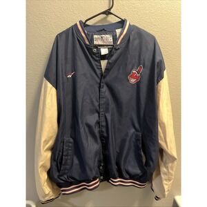 Vintage Reebok Baseball Cleveland Indians Chief Wahoo Team Jacket Size XXLarge